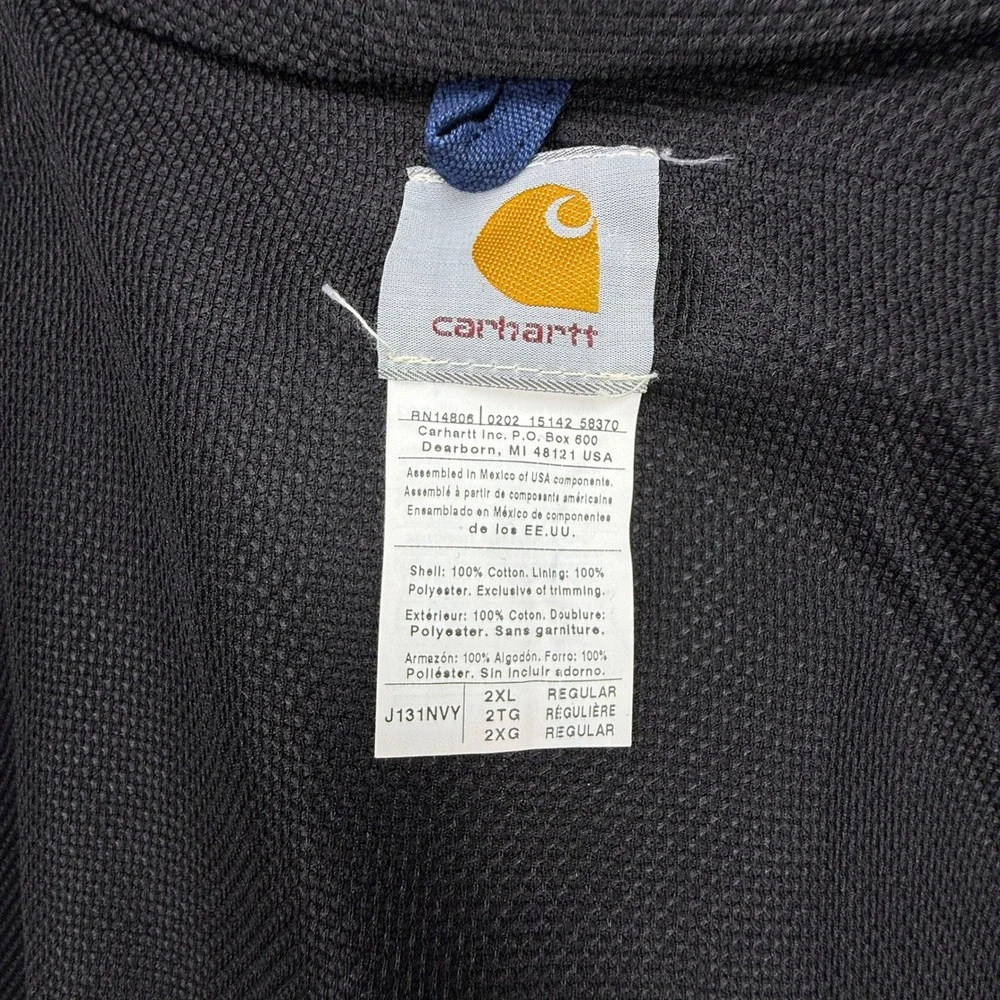 Carhartt Active Jacket Thermal Lined Mens 2XL J131 NVY Navy Blue NWT NOS